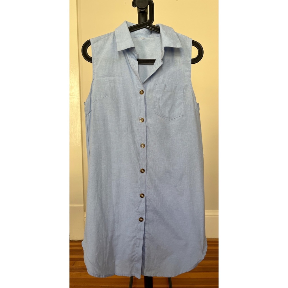 Korean Style Button Down Shirt Dress